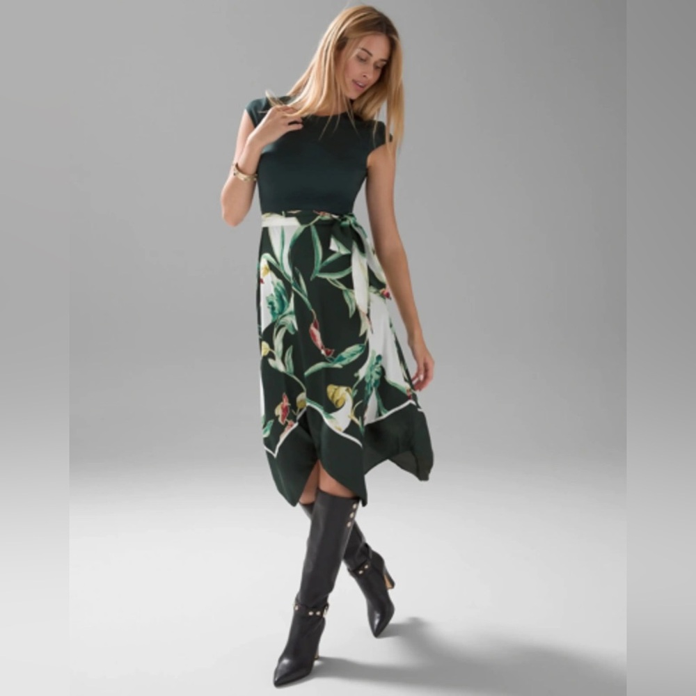White House Black Market Handkerchief-Hem Midi Dress